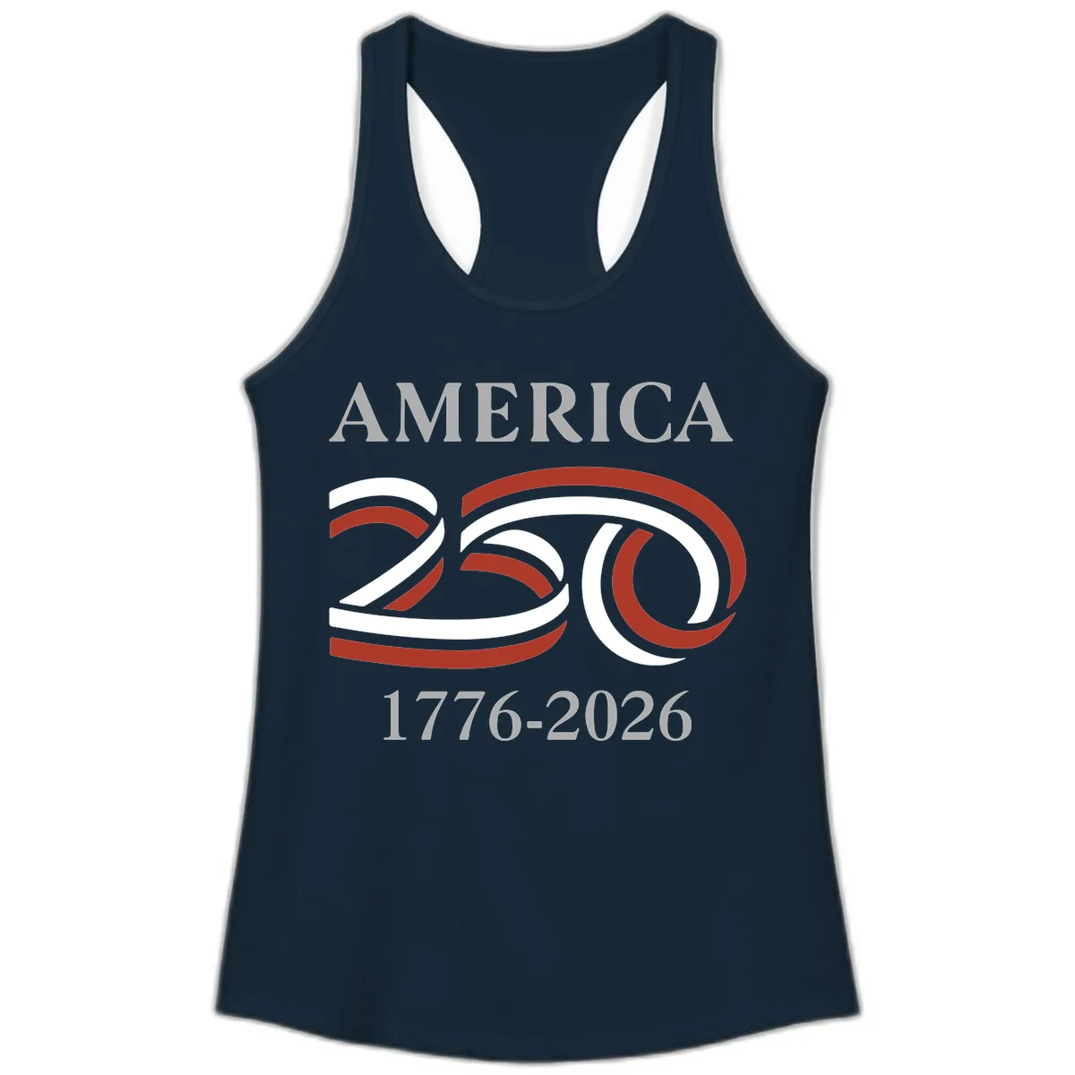 America 250th Anniversary Celebration Ladies Tank in Solid Midnight Navy
