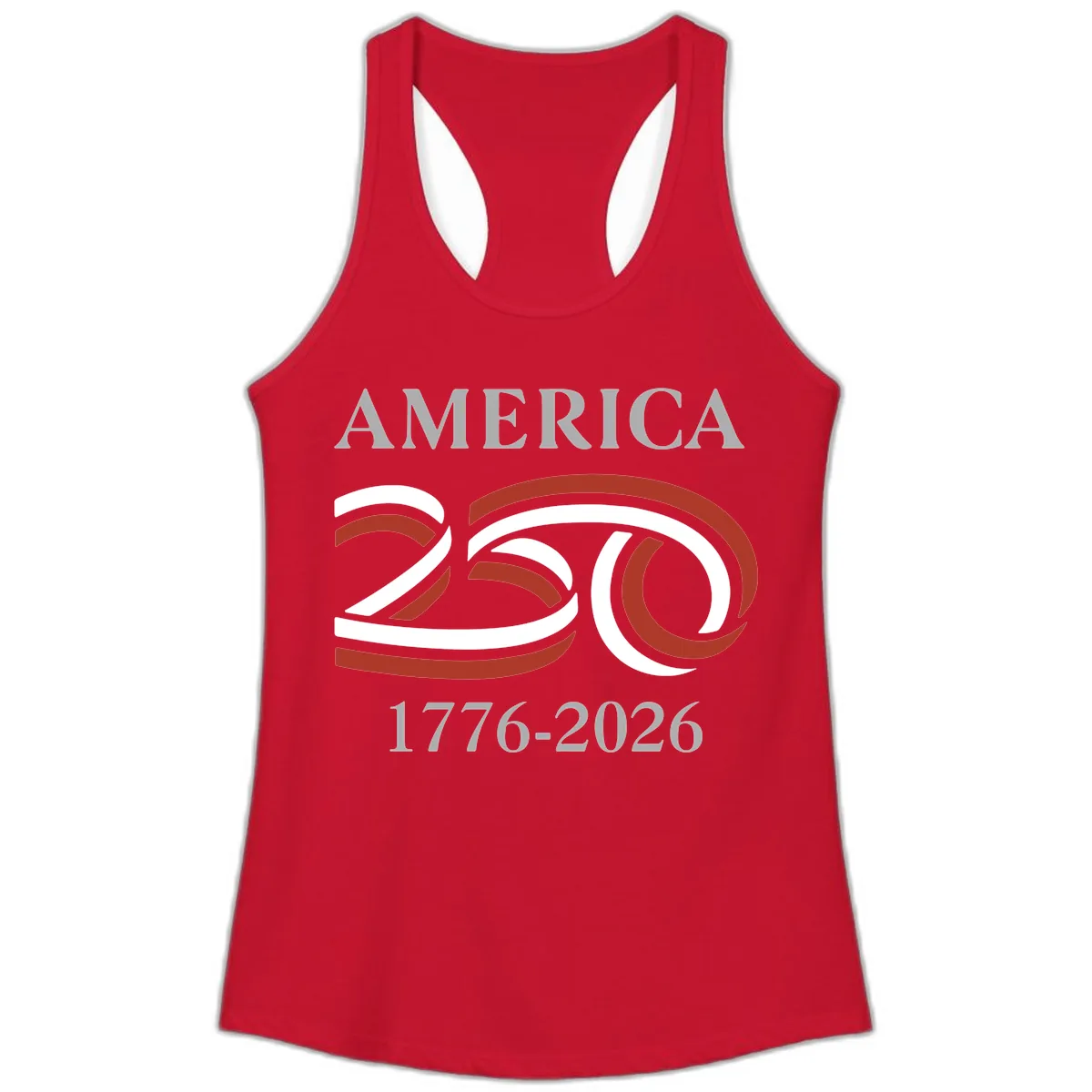 America 250th Anniversary Celebration Ladies Tank in Solid Red