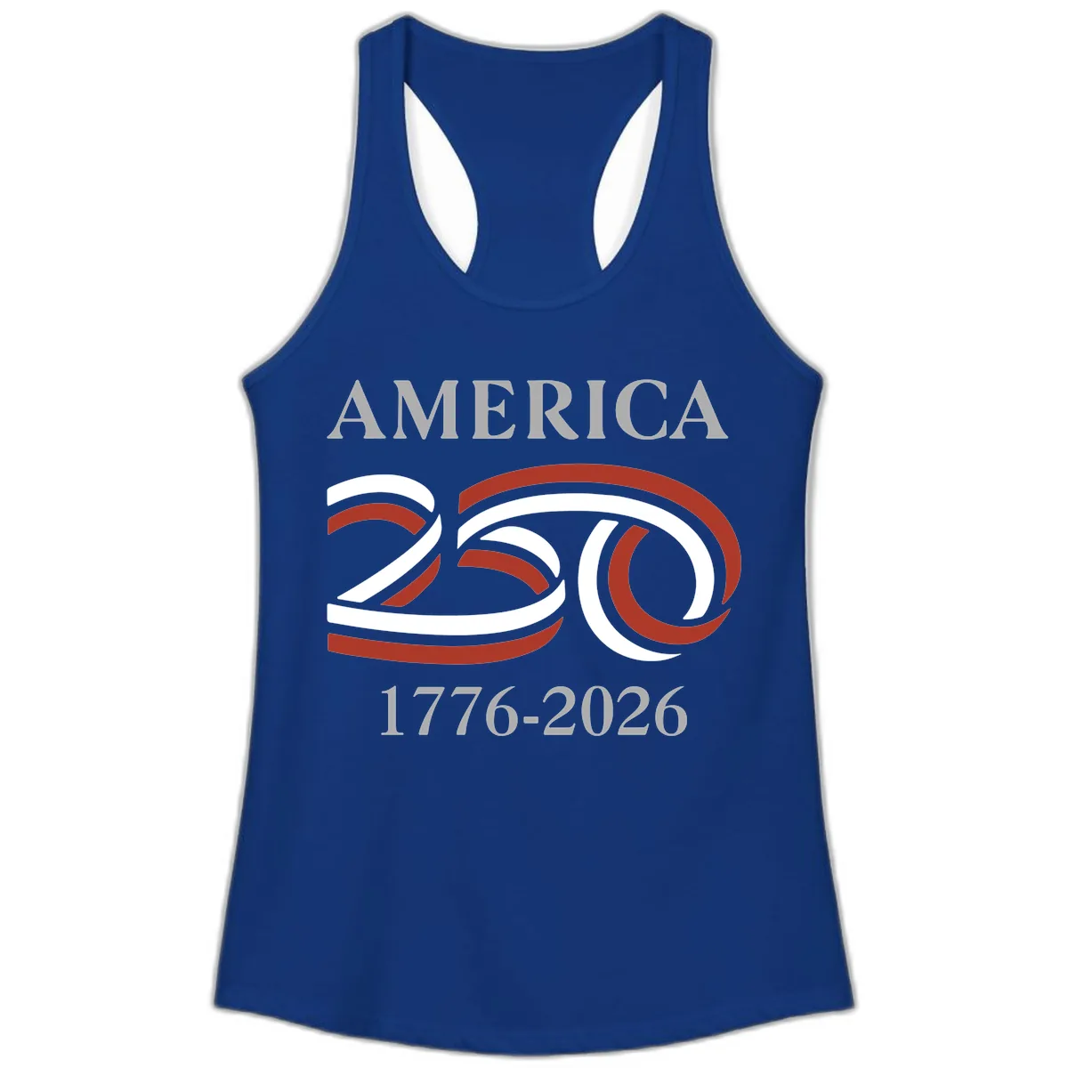 America 250th Anniversary Celebration Ladies Tank in Solid Royal