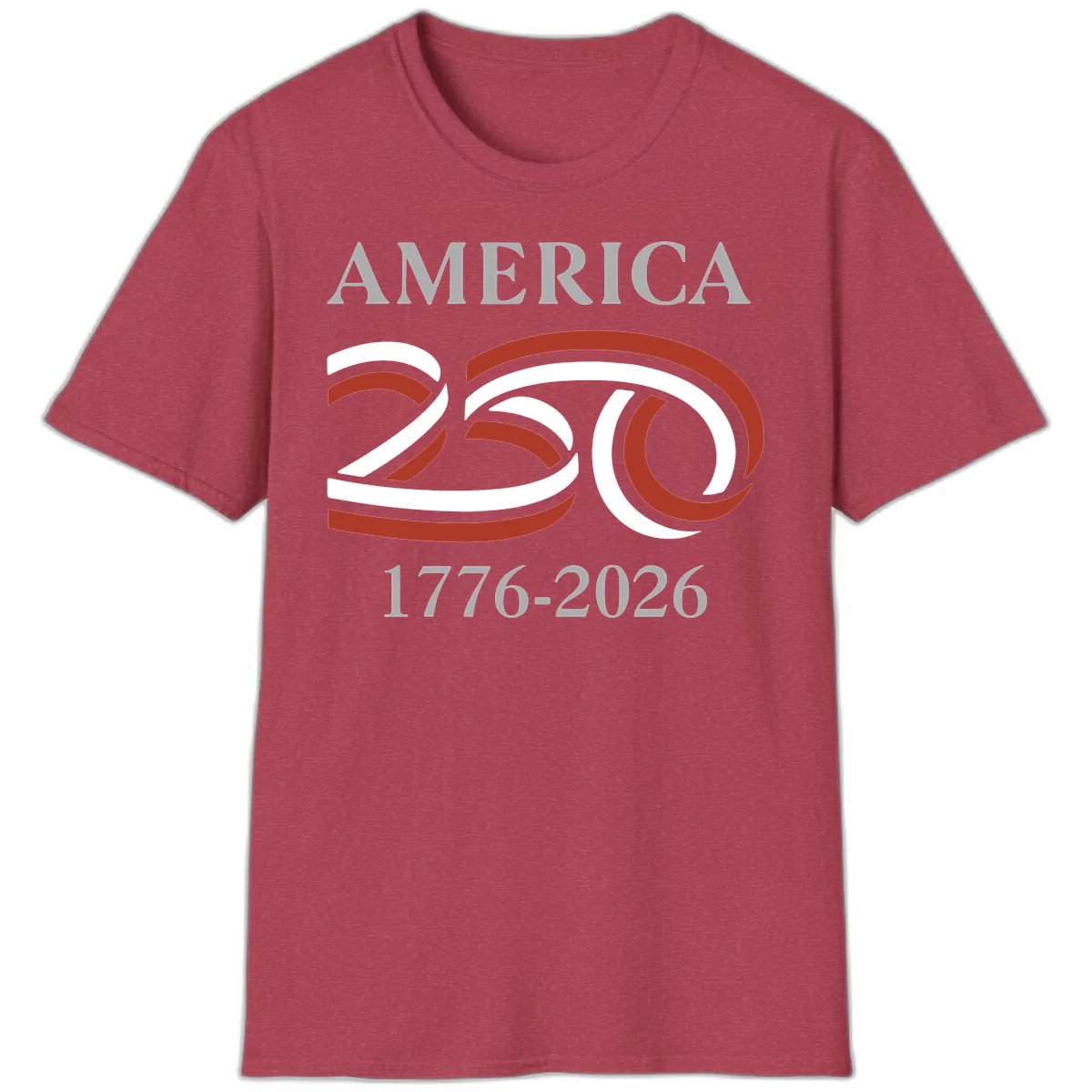 America 250th Anniversary Celebration T-Shirt in Heather Cardinal