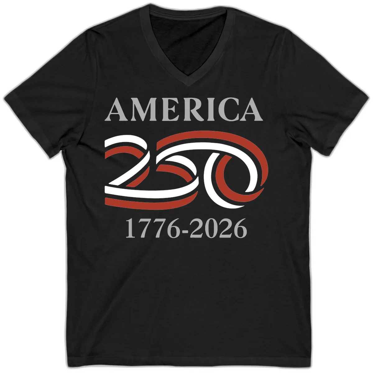 America 250th Anniversary Celebration V-Neck in Black