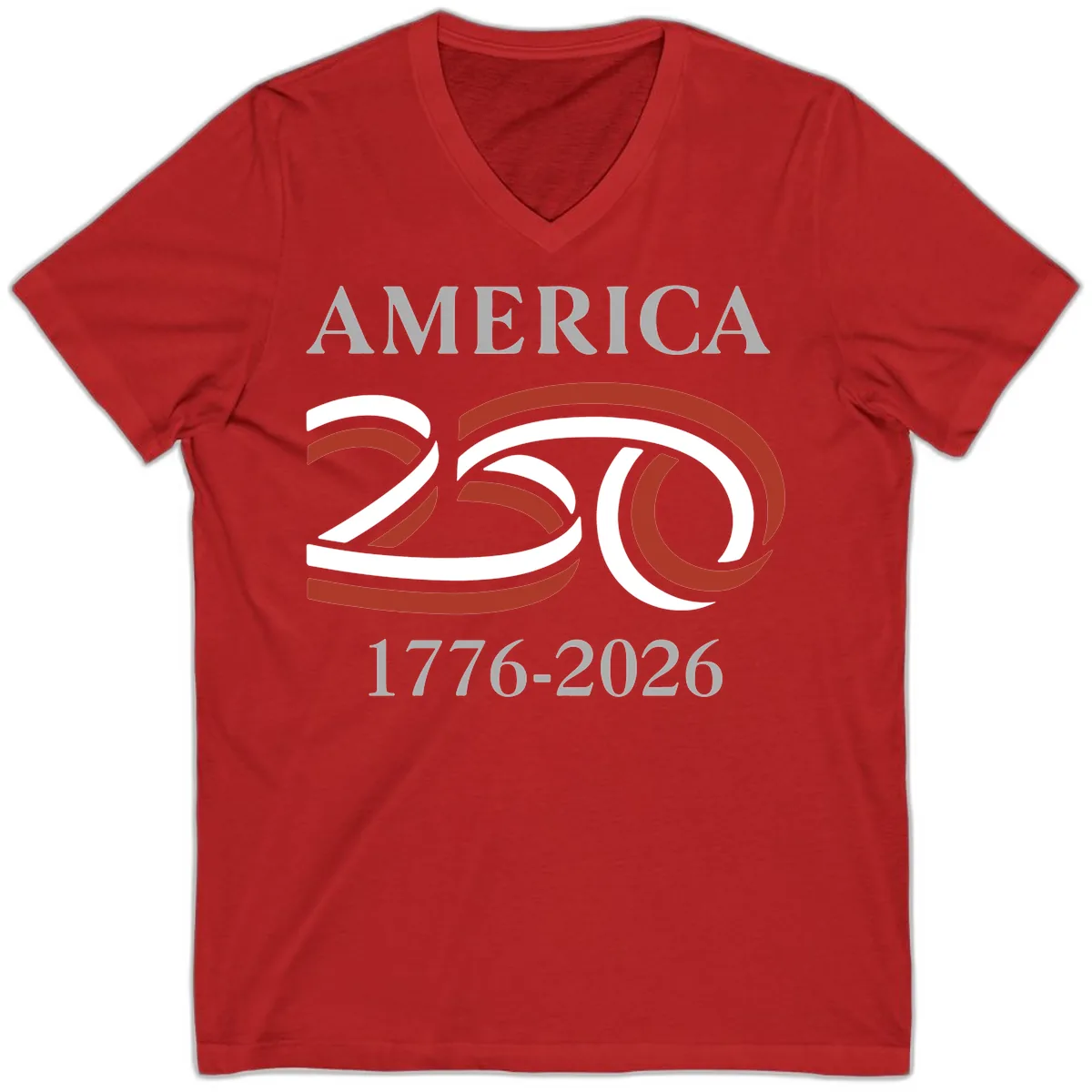 America 250th Anniversary Celebration V-Neck in Red