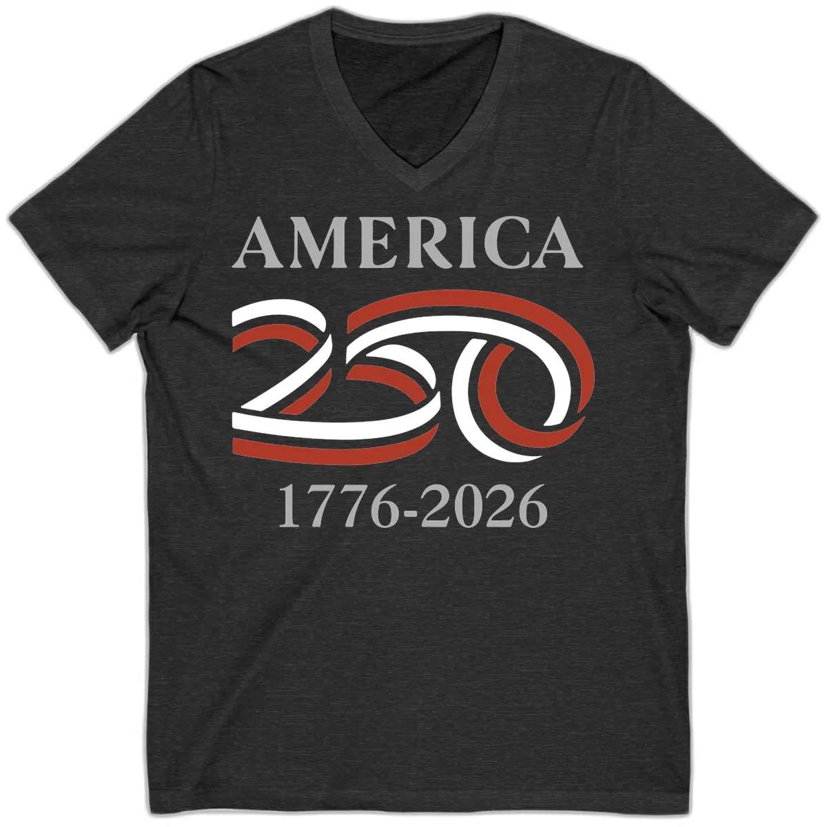 America 250th Anniversary Celebration V-Neck in Dark Grey Heather