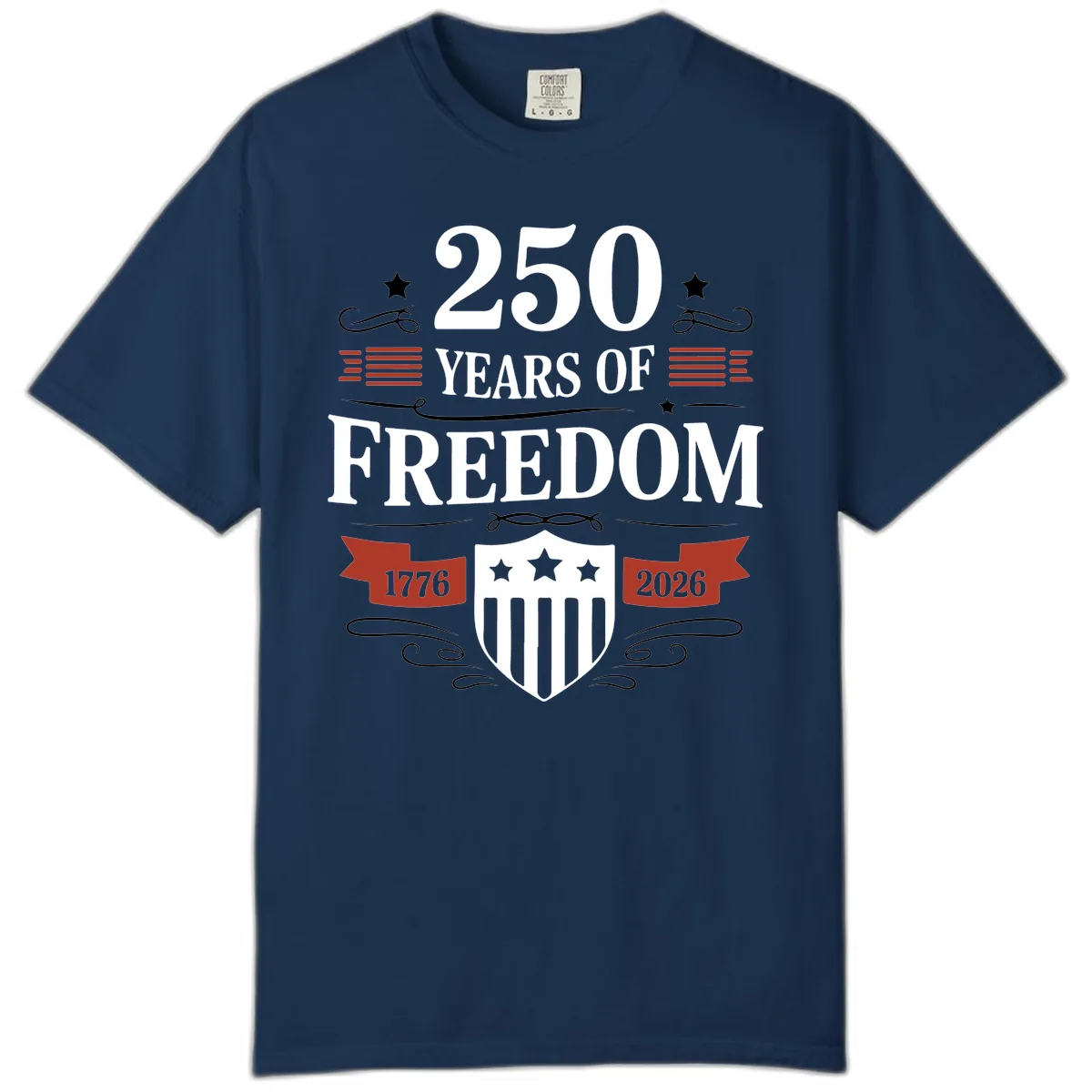250 Years Of Freedom Celebration Comfort Color in Navy