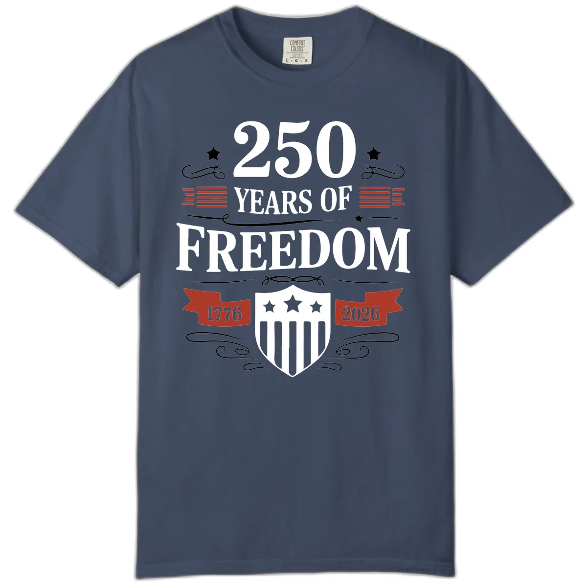 250 Years Of Freedom Celebration Comfort Color in Midnight