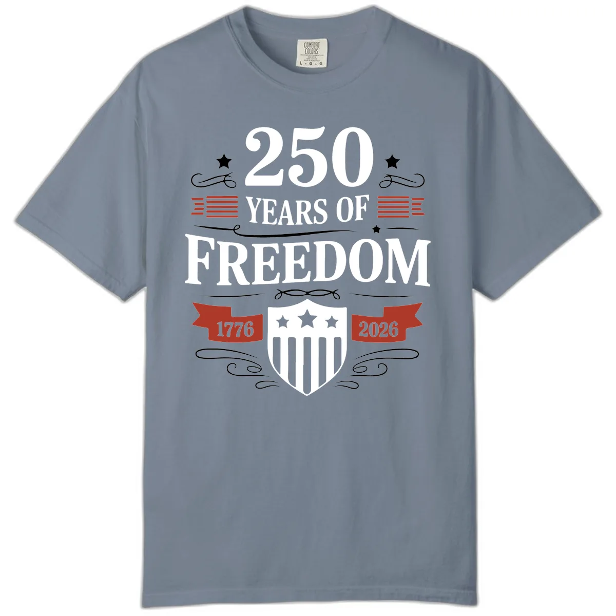 250 Years Of Freedom Celebration Comfort Color in Blue Jean
