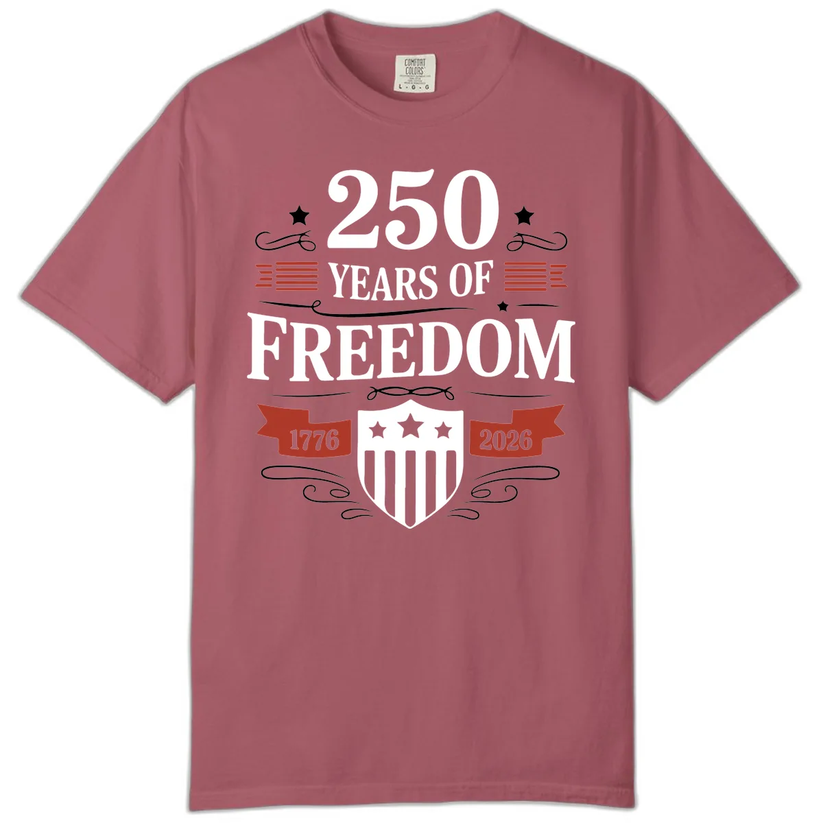 250 Years Of Freedom Celebration Comfort Color in Crimson