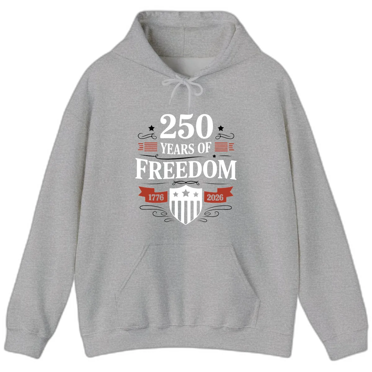 250 Years Of Freedom Celebration Hoodie in Sport Grey