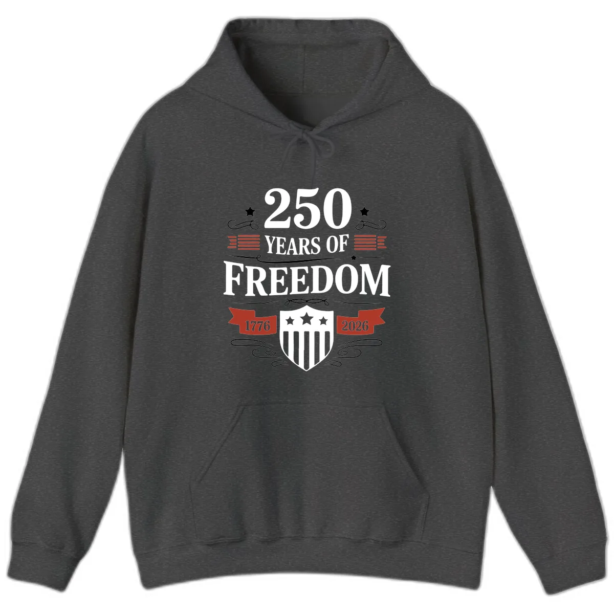 250 Years Of Freedom Celebration Hoodie in Dark Heather