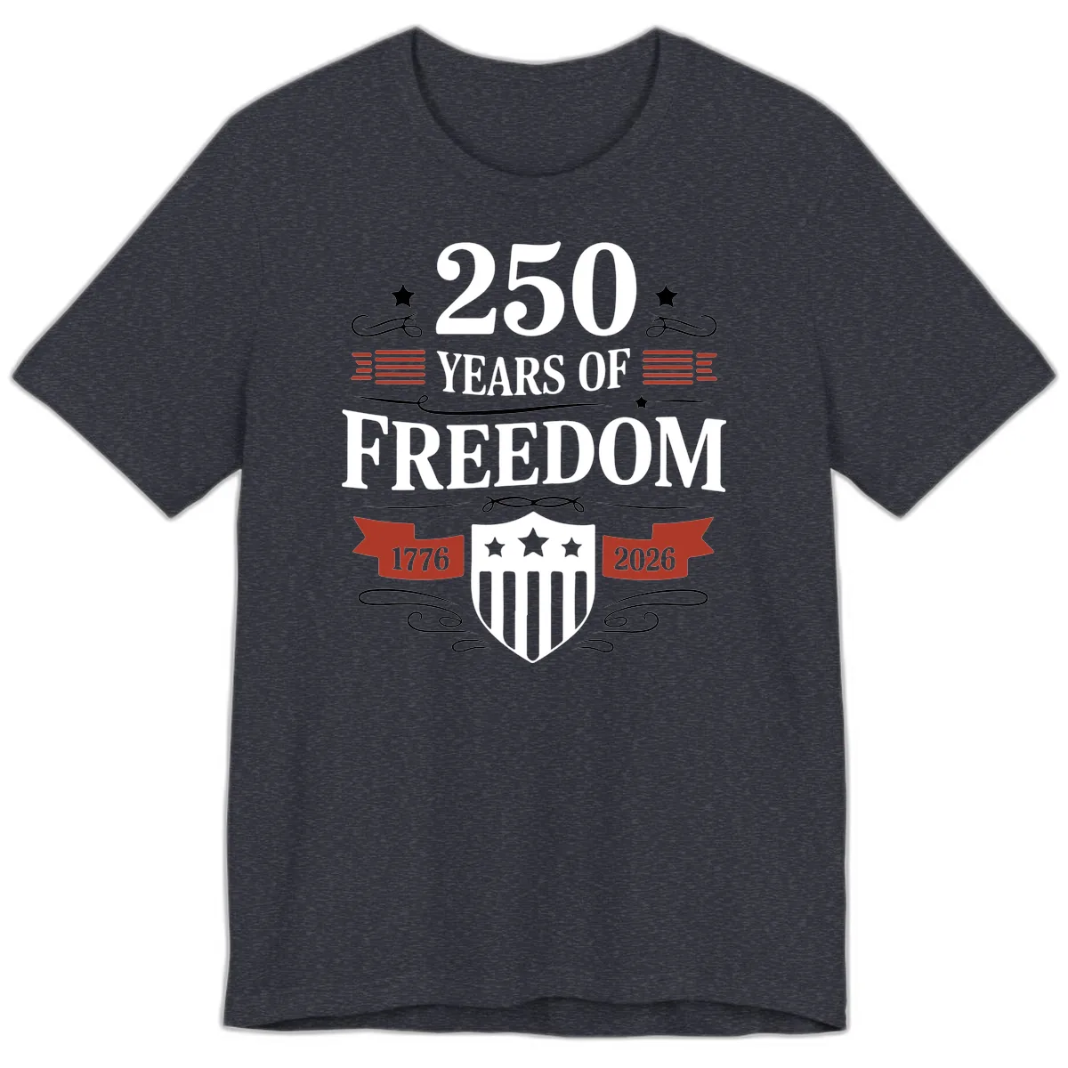 250 Years Of Freedom Celebration Premium T-Shirt in Heather Navy