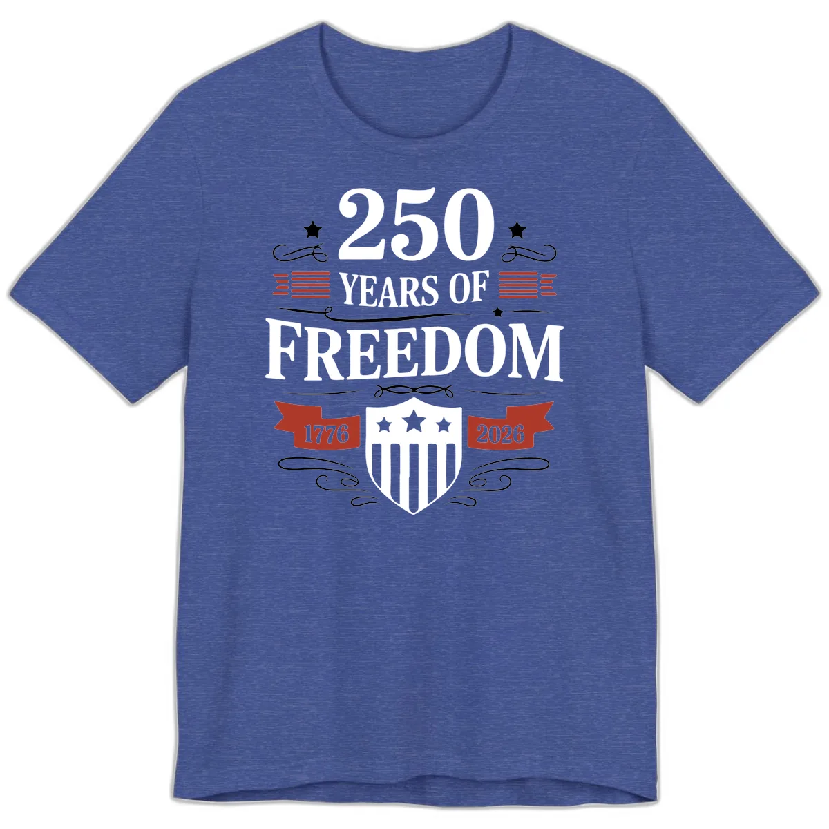 250 Years Of Freedom Celebration Premium T-Shirt in Heather True Royal