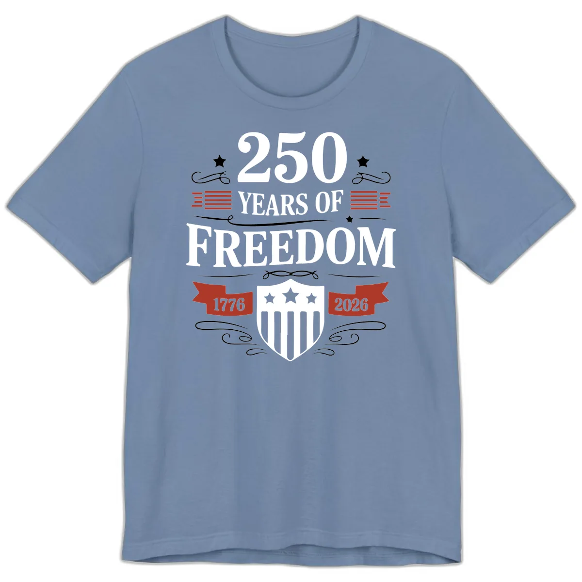 250 Years Of Freedom Celebration Premium T-Shirt in Steel Blue