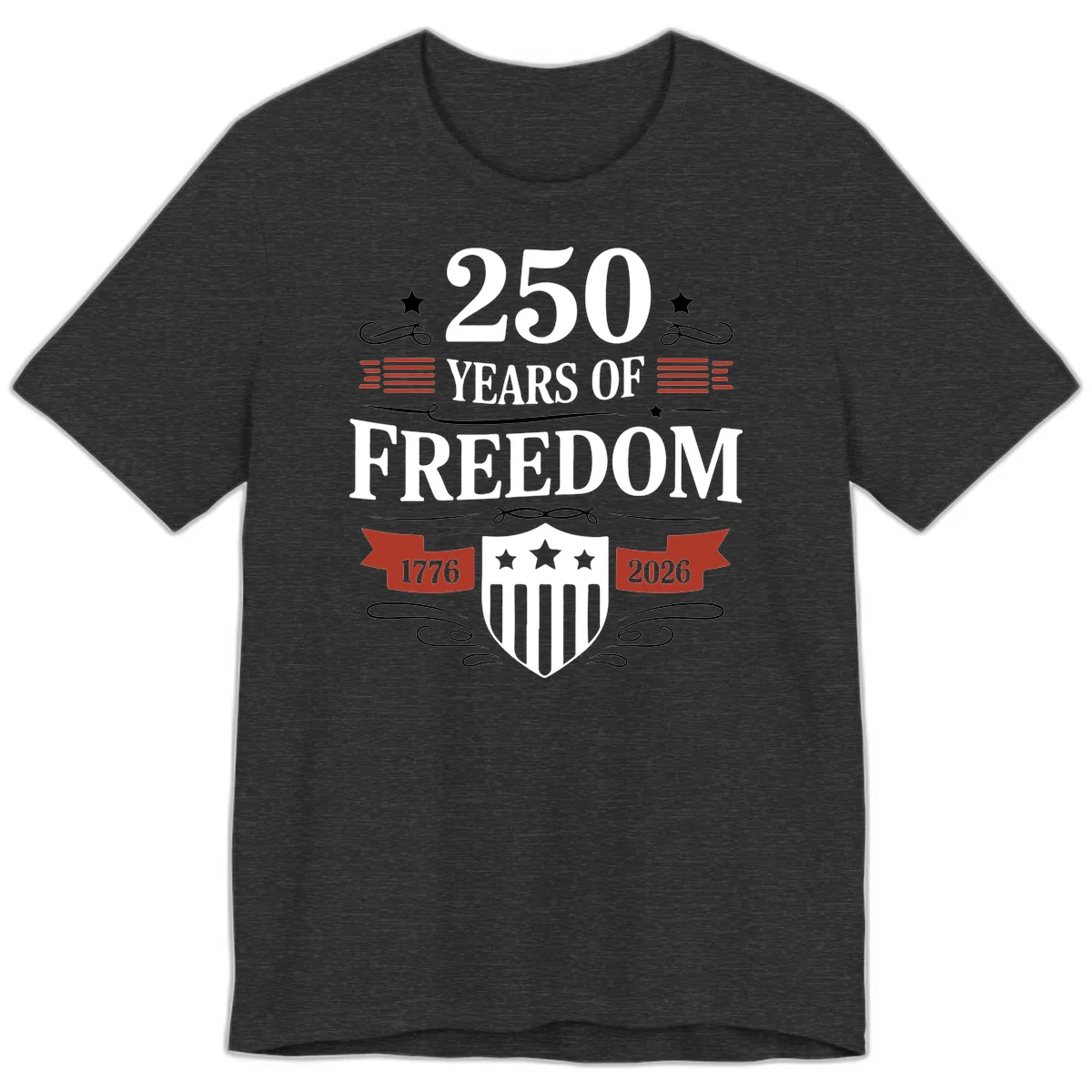 250 Years Of Freedom Celebration Premium T-Shirt in Dark Grey Heather