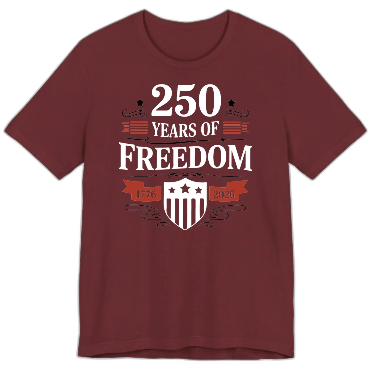 250 Years Of Freedom Celebration Premium T-Shirt in Heather Cardinal