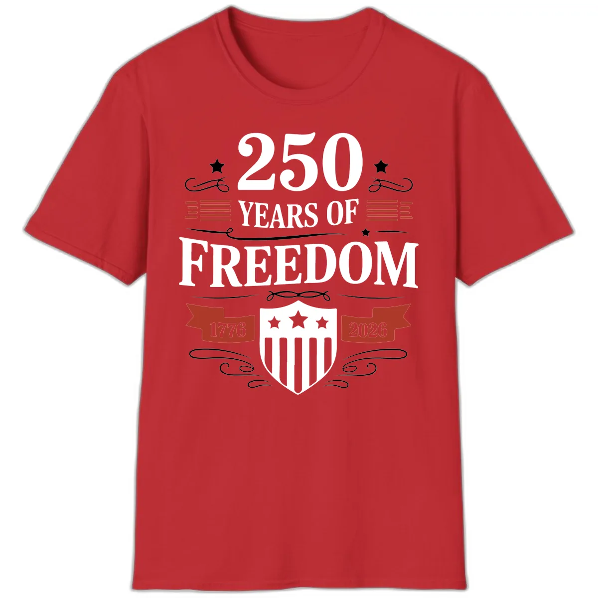 250 Years Of Freedom Celebration T-Shirt in Red