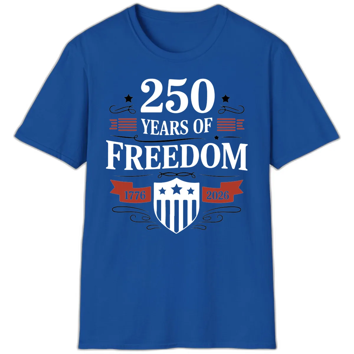 250 Years Of Freedom Celebration T-Shirt in Royal