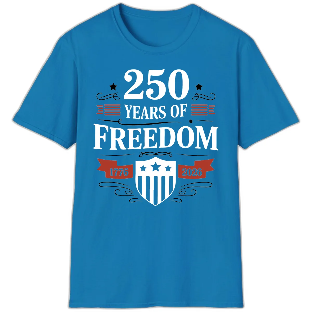 250 Years Of Freedom Celebration T-Shirt in Sapphire