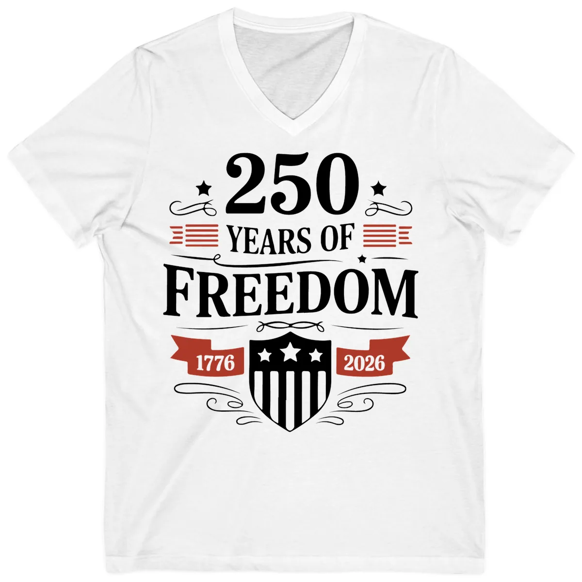 250 Years Of Freedom Celebration V-Neck in White