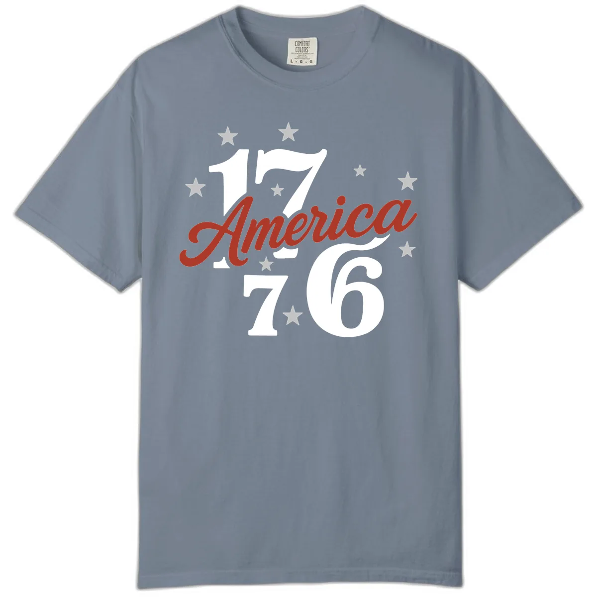 America 1776 Celebration Design Comfort Color in Blue Jean