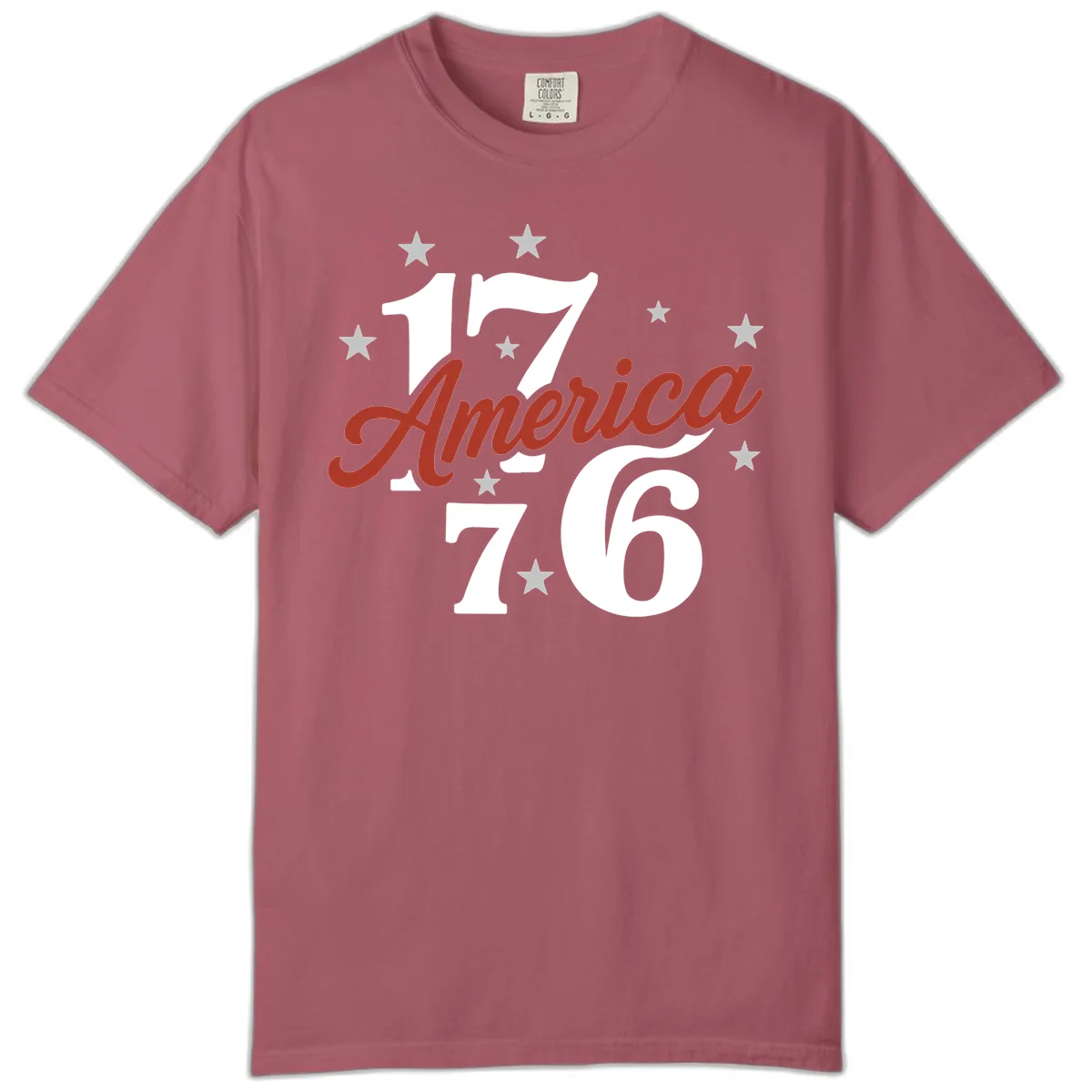 America 1776 Celebration Design Comfort Color in Crimson