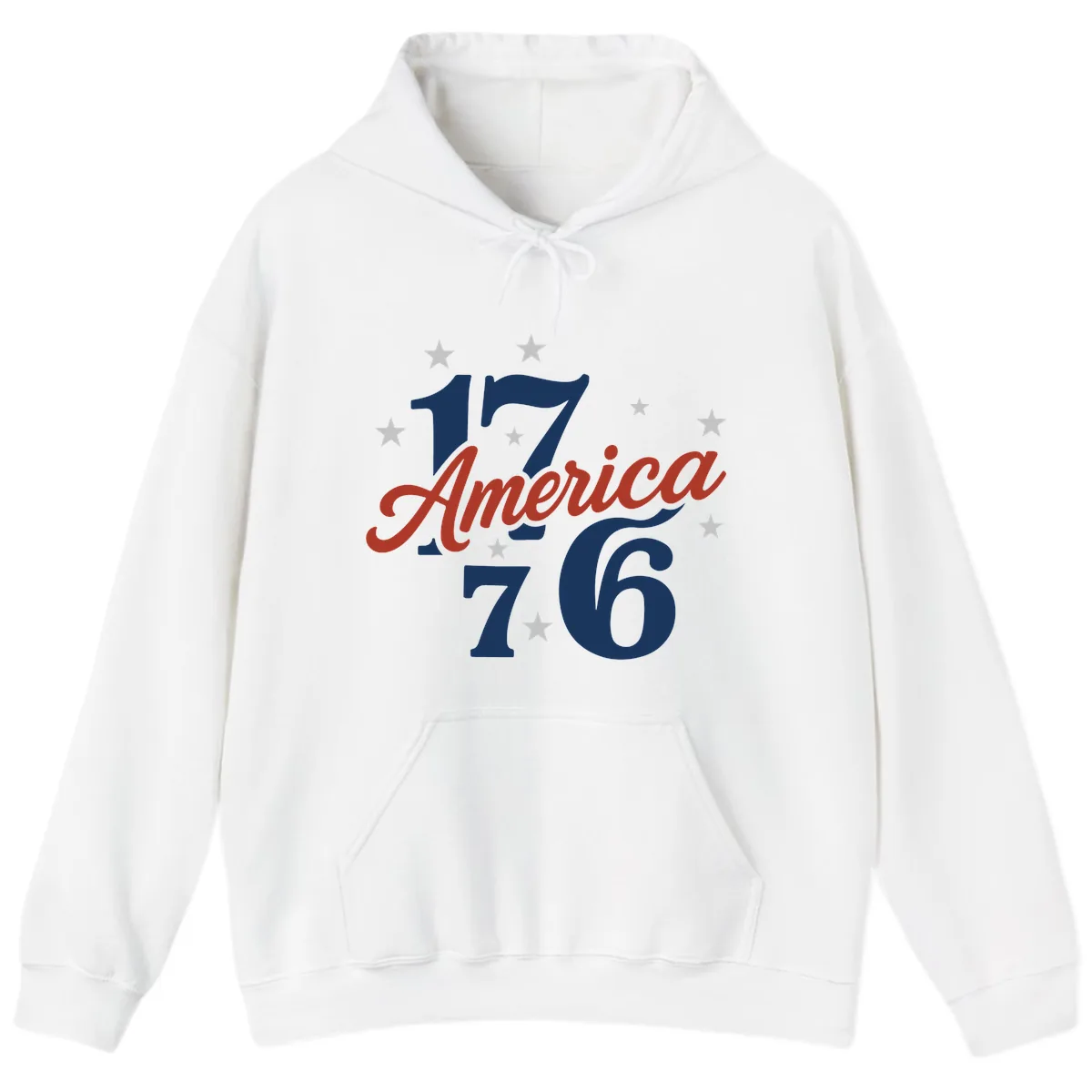America 1776 Celebration Design Hoodie in White