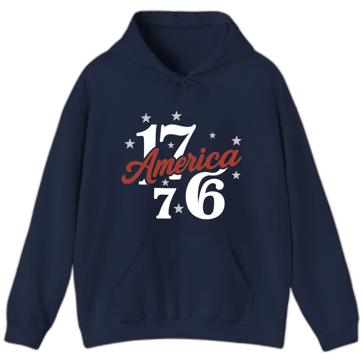 America 1776 Celebration Design Hoodie in Navy