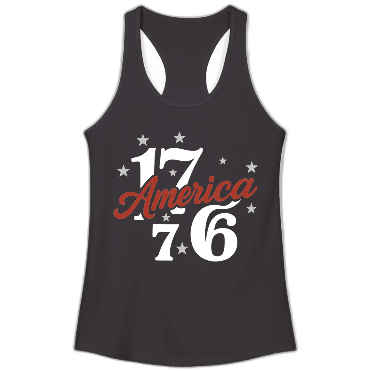 America 1776 Celebration Design Ladies Tank in Black