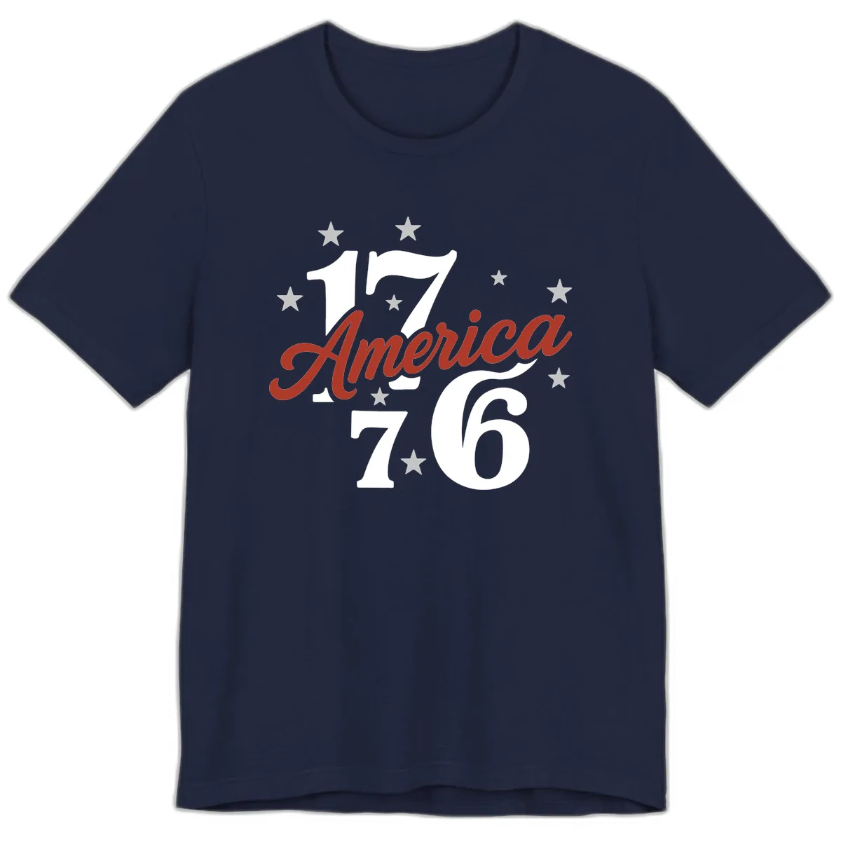 America 1776 Celebration Design Premium T-Shirt in Navy