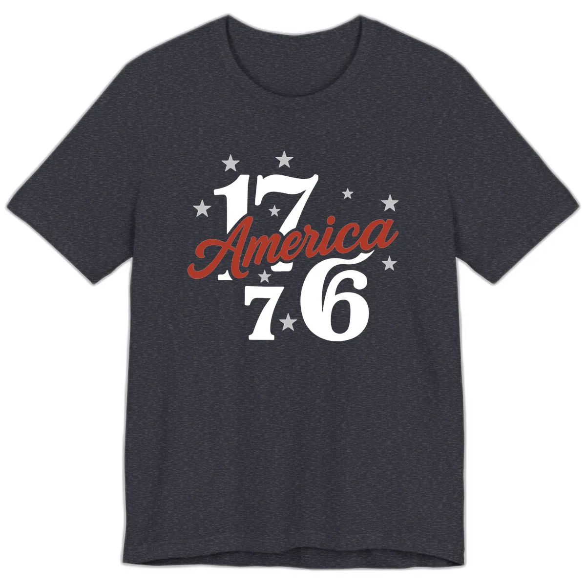 America 1776 Celebration Design Premium T-Shirt in Heather Navy