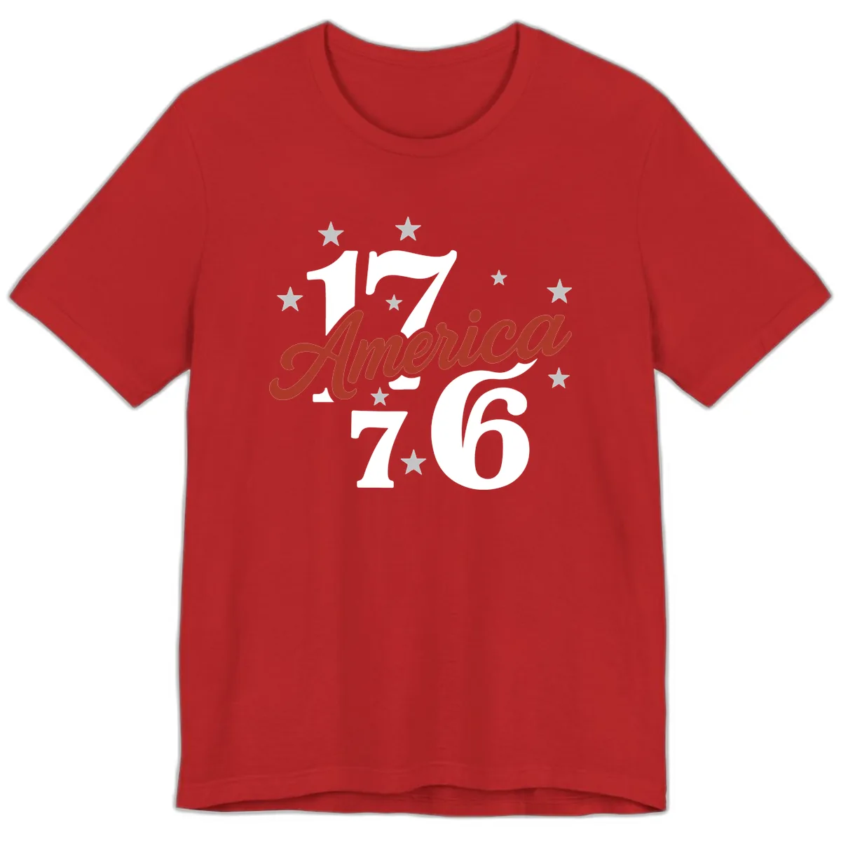 America 1776 Celebration Design Premium T-Shirt in Red