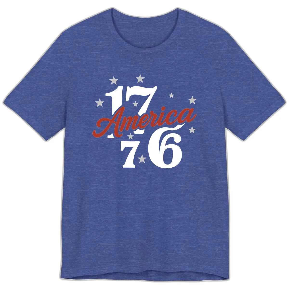 America 1776 Celebration Design Premium T-Shirt in Heather True Royal