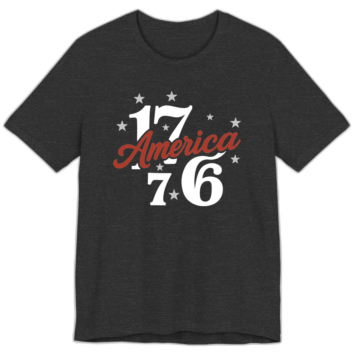 America 1776 Celebration Design Premium T-Shirt in Dark Grey Heather