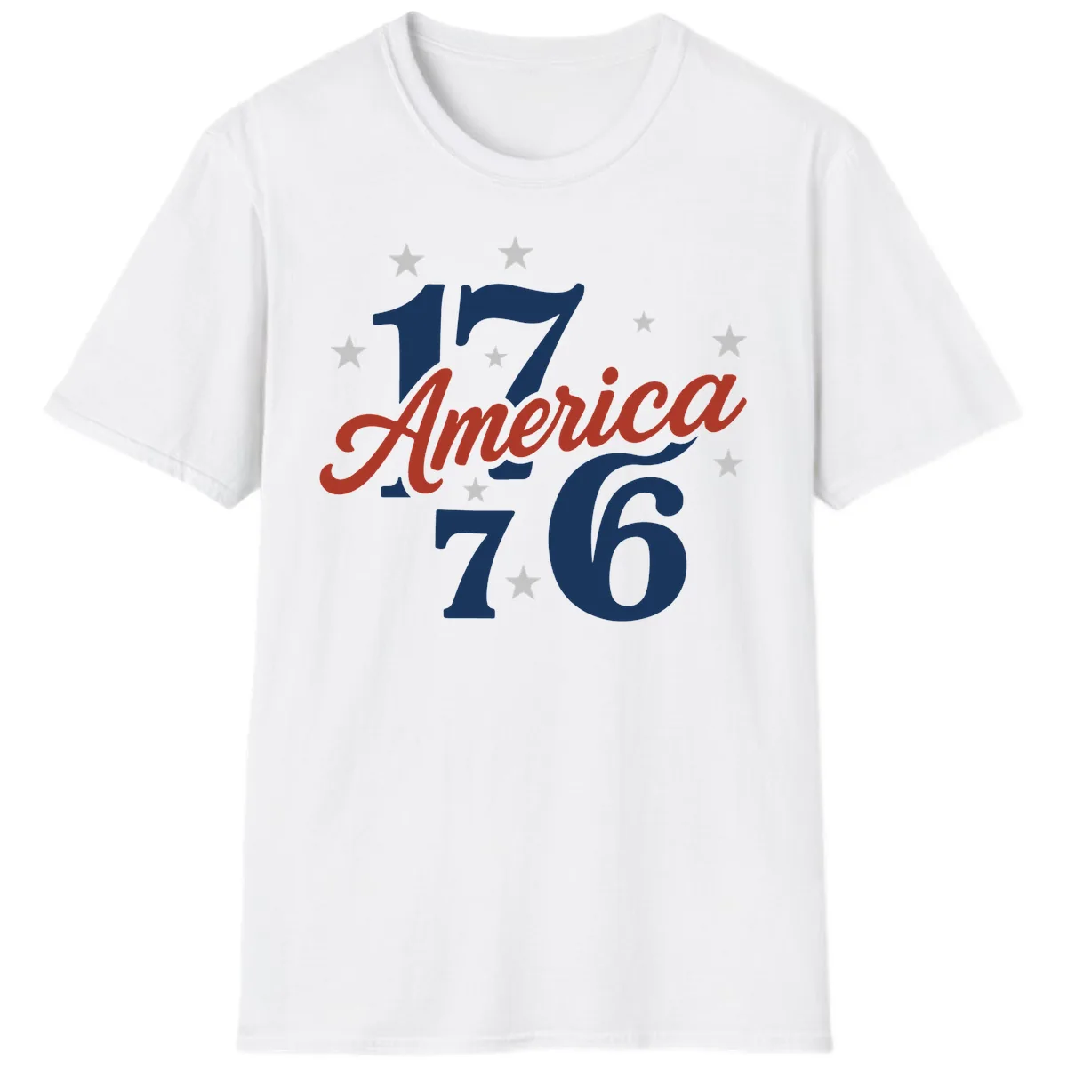 America 1776 Celebration Design T-Shirt in White