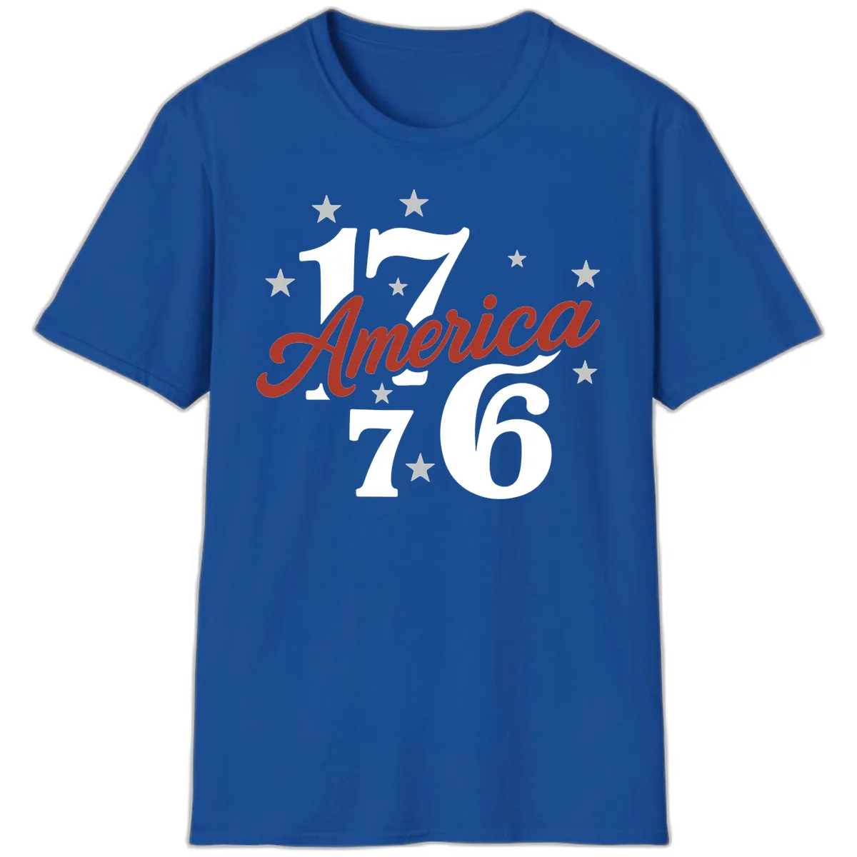 America 1776 Celebration Design T-Shirt in Royal