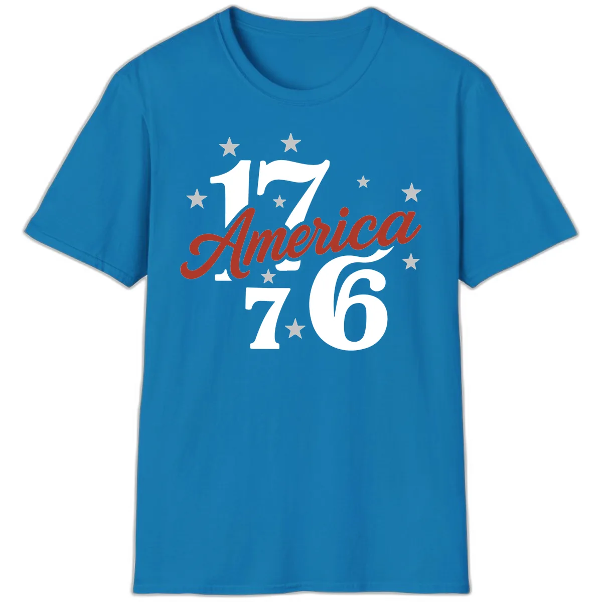 America 1776 Celebration Design T-Shirt in Sapphire
