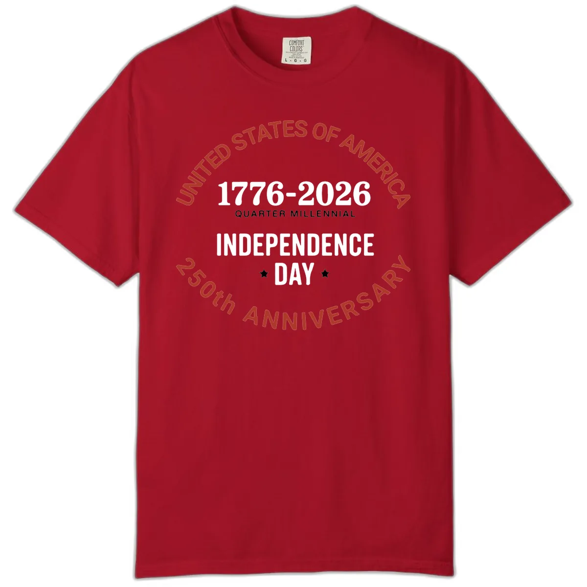 United States 250th Independence Day Comfort Color in Red