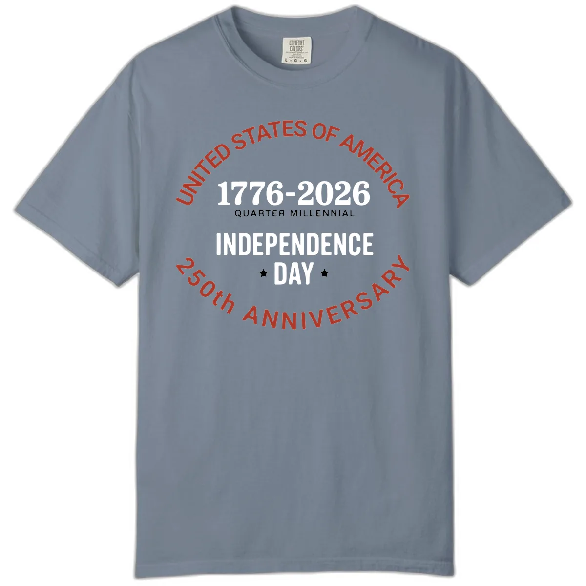 United States 250th Independence Day Comfort Color in Blue Jean