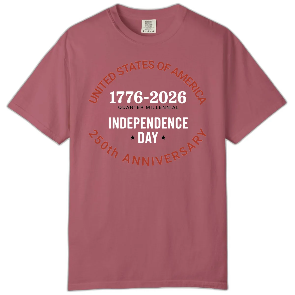 United States 250th Independence Day Comfort Color in Crimson