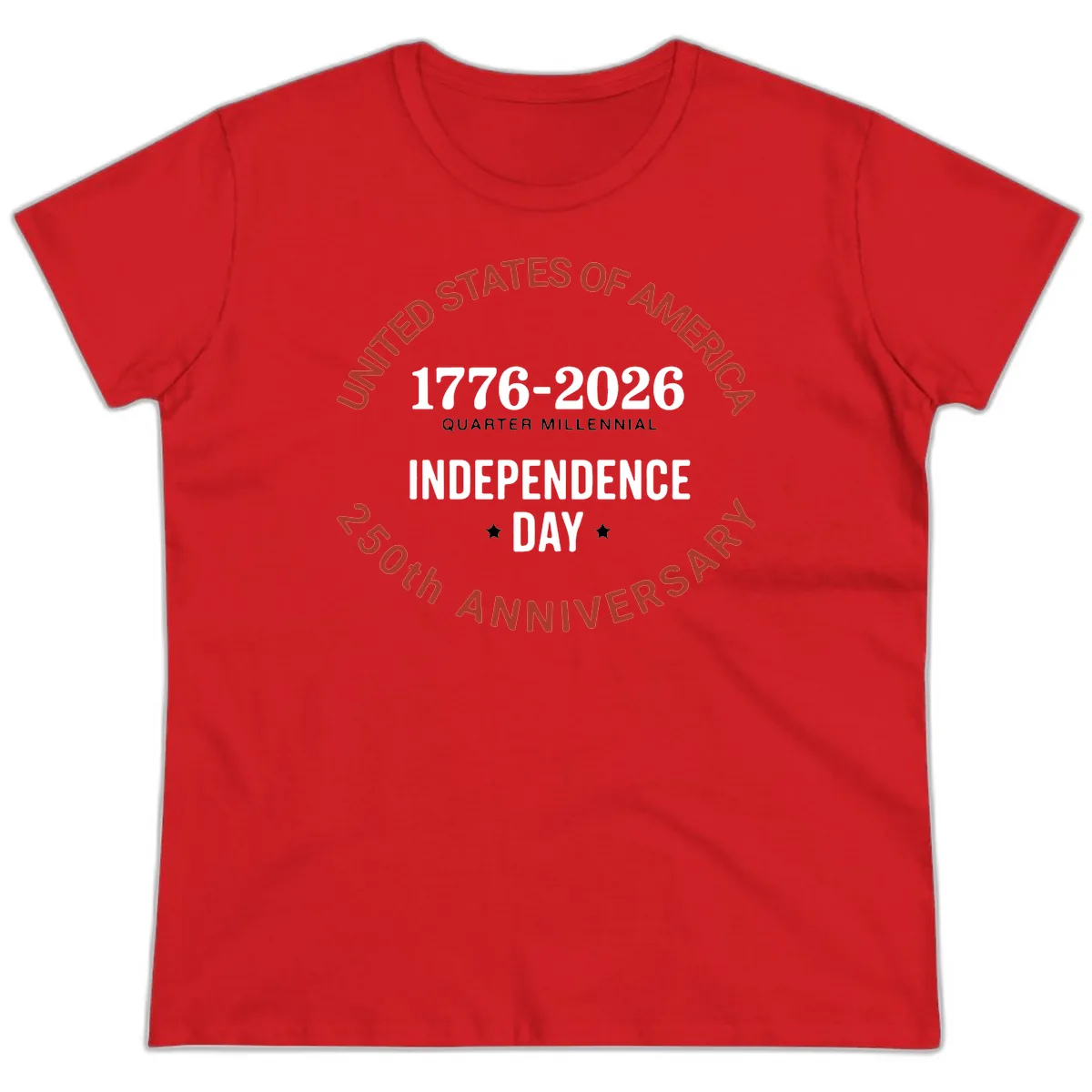 United States 250th Independence Day Ladies Tee in Red