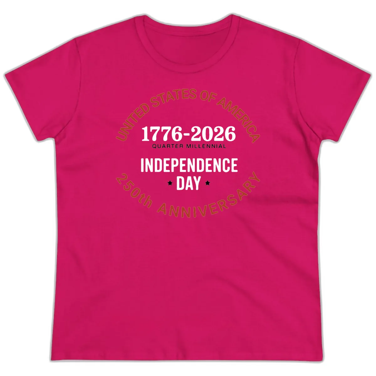 United States 250th Independence Day Ladies Tee in Heliconia
