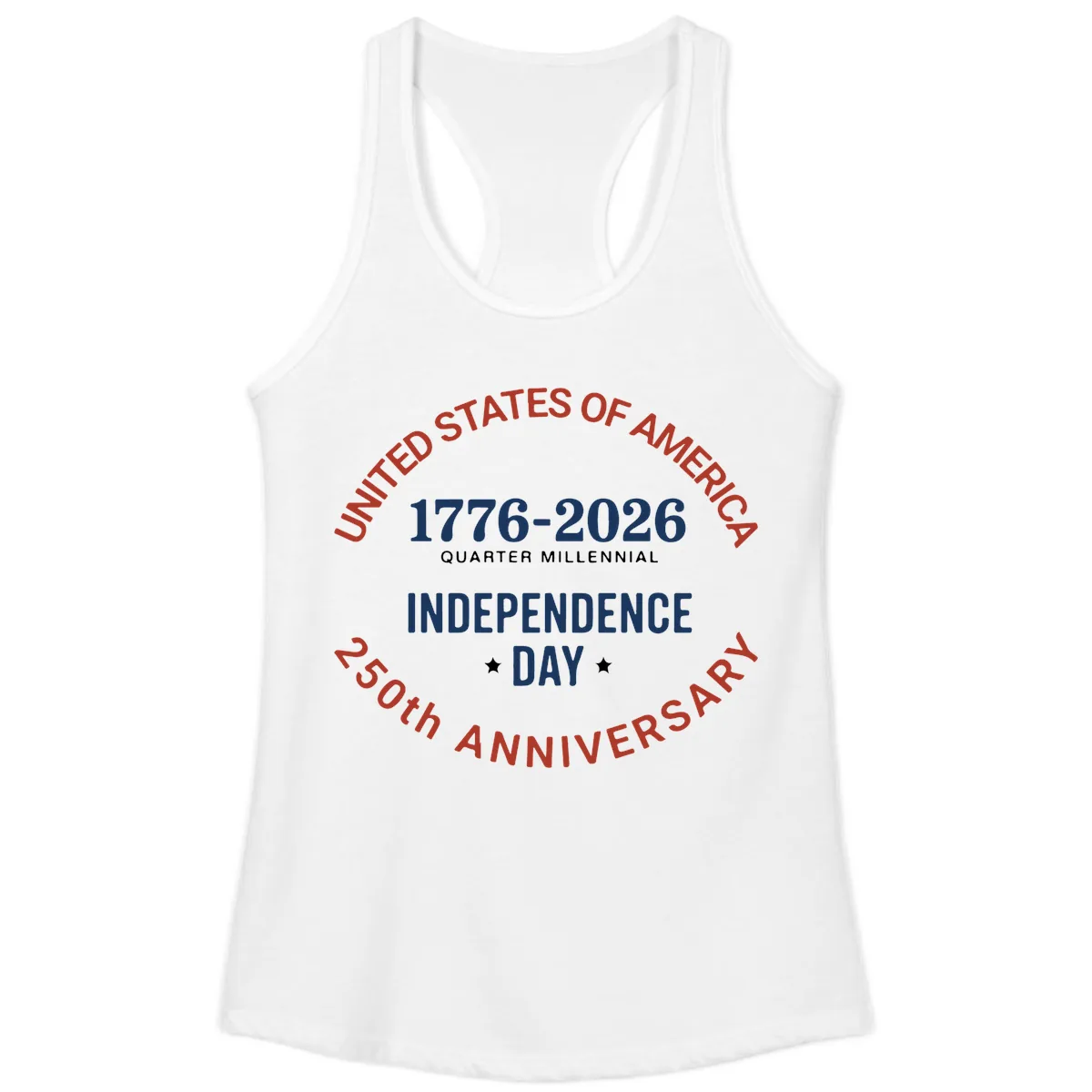 United States 250th Independence Day Ladies Tank in White