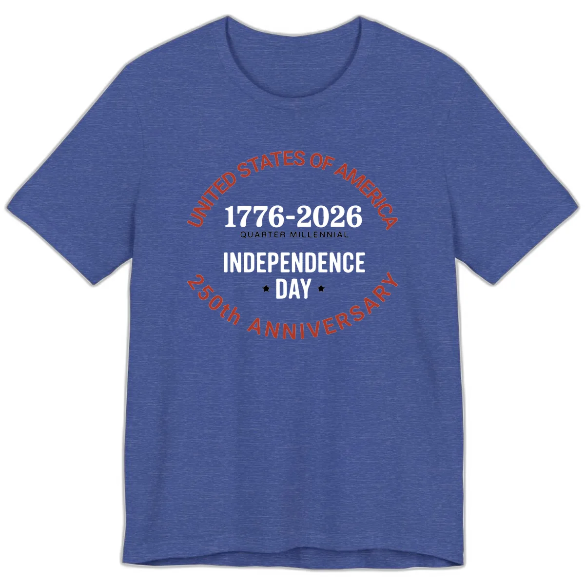 United States 250th Independence Day Premium T-Shirt in Heather True Royal