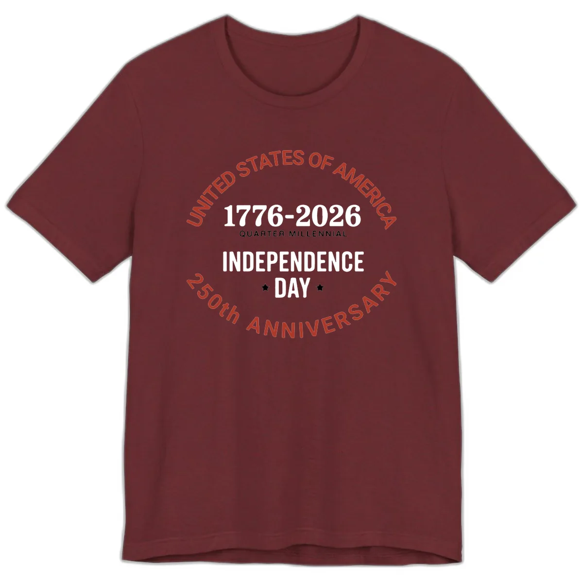 United States 250th Independence Day Premium T-Shirt in Heather Cardinal