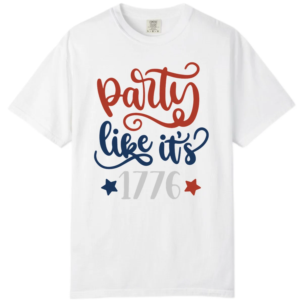 Party Like It's 1776 Celebration Design Comfort Color in White