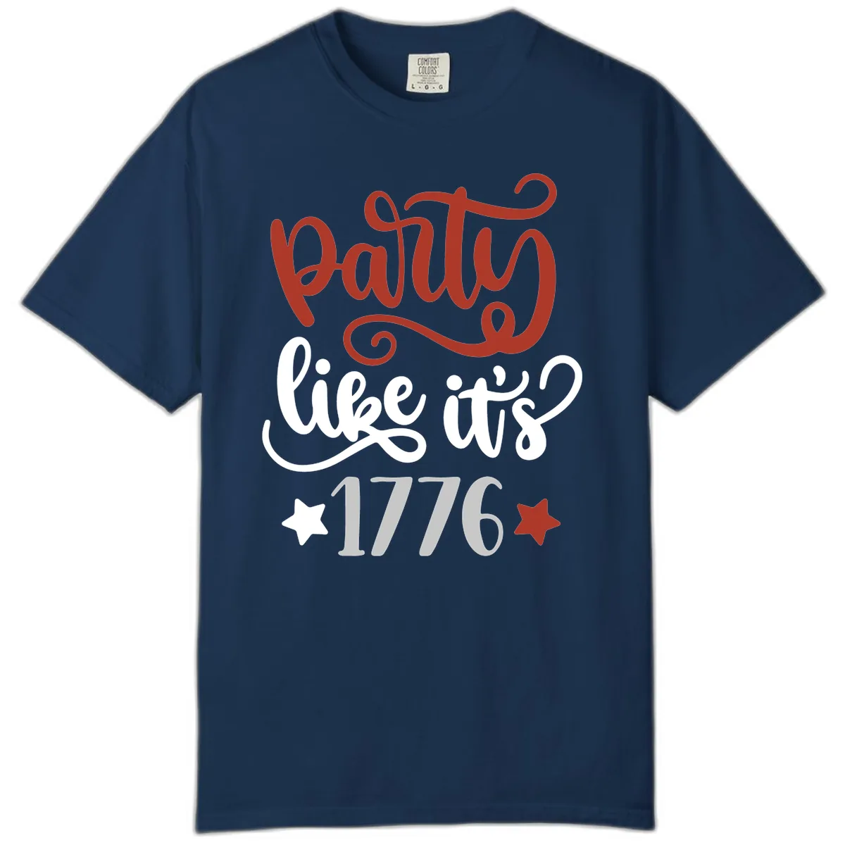 Party Like It's 1776 Celebration Design Comfort Color in Navy