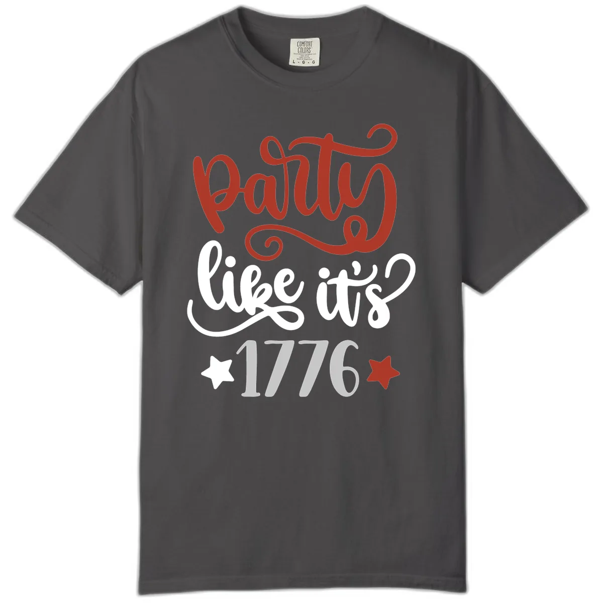 Party Like It's 1776 Celebration Design Comfort Color in Graphite