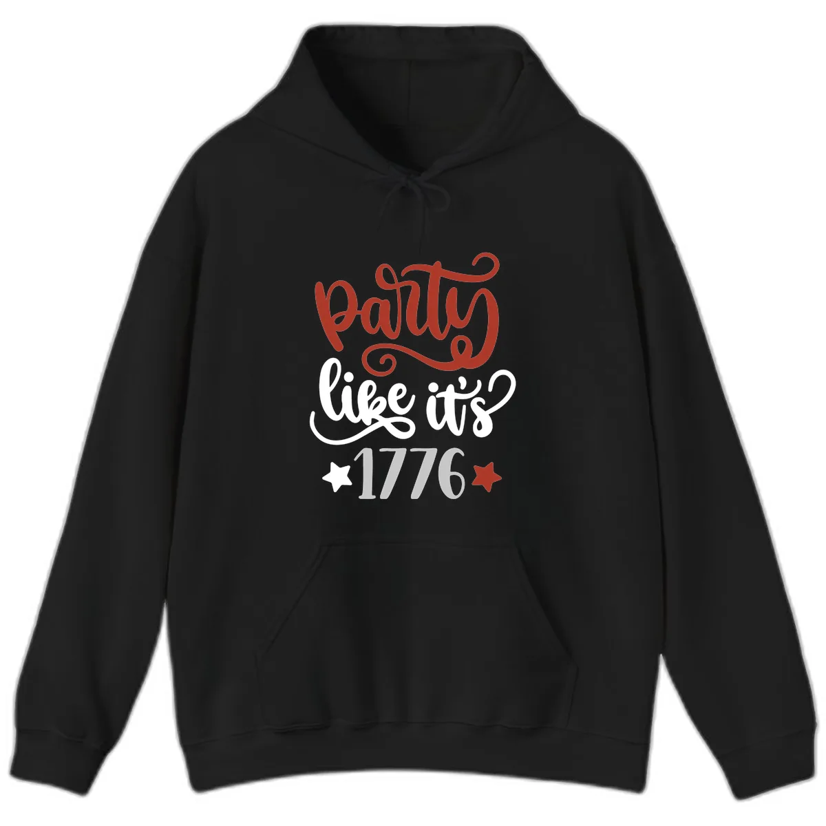 Party Like It's 1776 Celebration Design Hoodie in Black