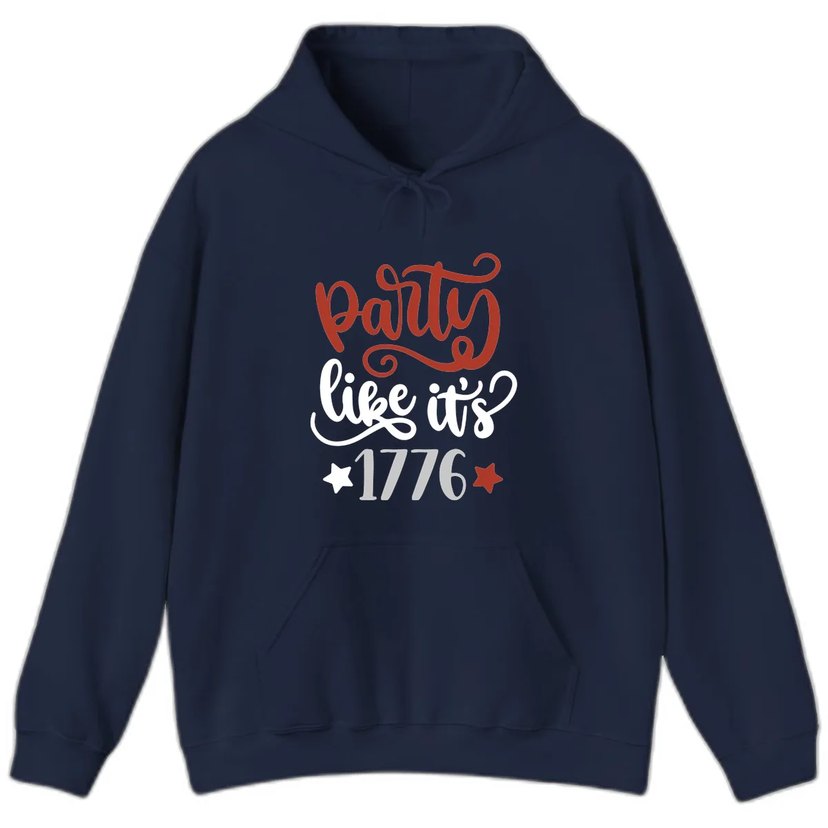Party Like It's 1776 Celebration Design Hoodie in Navy