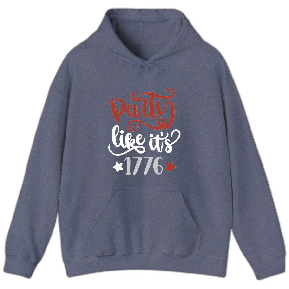 Party Like It's 1776 Celebration Design Hoodie in Heather Navy