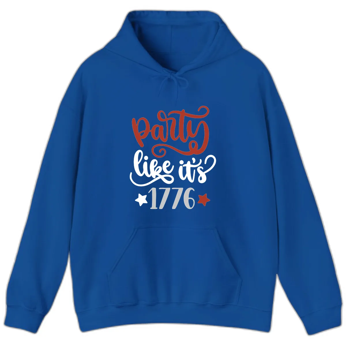 Party Like It's 1776 Celebration Design Hoodie in Royal